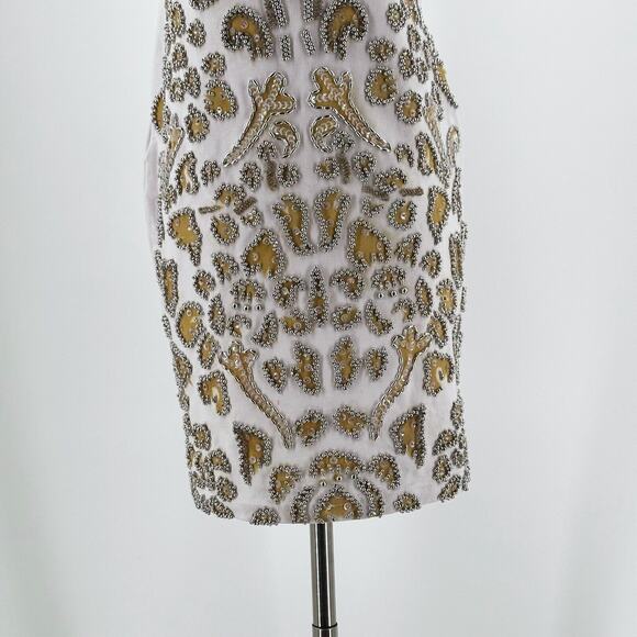 Attitudes By Debra Womens Beaded Mini Body-Con Dress Medium Embellished Retro - Picture 3 of 10